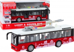 Trolleybus 1:16 Lumières Sons Se déplace Rouge et blanc