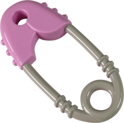 Hochet pour bébé rose-gris