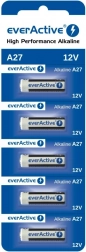 Piles alcalines 27A 12V, blister de 5 pcs everActive