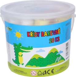 Craies rondes pour trottoir, 20 pièces, dans un seau