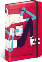 Carnet ligné à couverture rigide 11 × 16 cm Dominik Miklušák – rouge