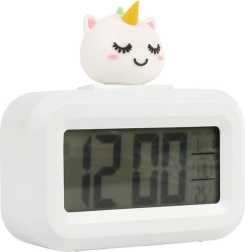Réveil blanc avec licorne