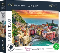 Puzzle Trefl UFT Coucher de soleil romantique : Vernazza, Ligurie – 1500 pièces