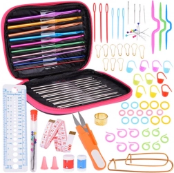 Ensemble de crochet 100pcs crochet 0,6-6,5 mm avec accessoires dans un étui