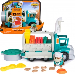 Paw Patrol Rubble & Crew – camion benne de construction Grand-père Gravel avec figurine et sable cinétique