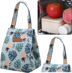 Sac isotherme Lunch Bag avec motif de feuilles et d’ananas 25 cm