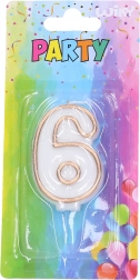 Bougie de fête numéro 6 dorée