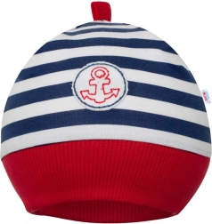 Bonnet en coton pour enfant New Baby Marine 9–12 mois