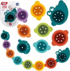 WOOPIE gobelets de bain pour enfants à transvaser – lot de 8 pièces motif crocodile