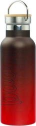 BAAGL Bouteille isotherme avec bouchon en bambou Dégradé rouge-noir