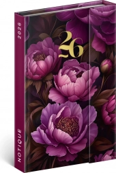 Agenda hebdomadaire magnétique Fleurs violettes 2026