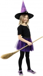 Costume de sorcière enfant avec jupe tutu et chapeau