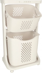 Organisateur roulant à deux niveaux pour le linge et les jouets