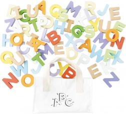 Le Toy Van alphabet en bois dans un sac en toile, 60 pcs