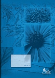 Cahier scolaire A4 Eco Fleurs bleues, 40 feuilles, vierge