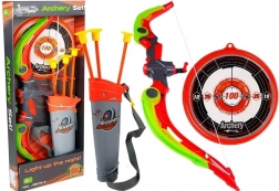 Arc avec bouclier + 3 flèches à ventouse Vert