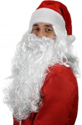 Perruque de Saint-Nicolas avec barbe pour adultes