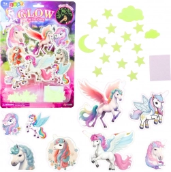 Autocollants fluorescents pour mur – licornes et petites étoiles