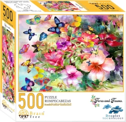 Puzzle de table Fleurs et papillons par Brain Tree