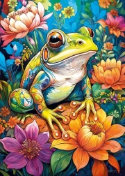 Puzzle Grenouille Florale 1000 pièces
