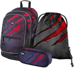 Baagl set scolaire Core Lava – sac à dos, trousse et sac