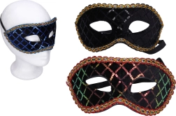 set de carnaval masque loup mix de couleurs
