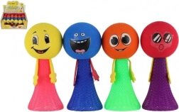Balle en mousse sauteuse avec figurine 10 cm, assortiment de couleurs