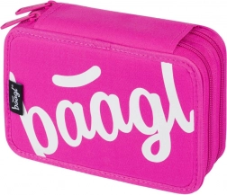 Trousse Scolaire à Deux Étages Logo Rose