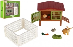 Clapier avec enclos et accessoires pour enfants