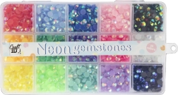 Set de gemmes néon 6 mm, 15 couleurs