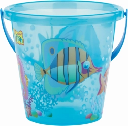Androni seau transparent poissons – petit – Bleu