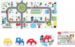 Blocs en mousse souple avec petite voiture – ville, 8 pièces