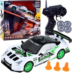 voiture RC drift 1:24 avec télécommande et cônes