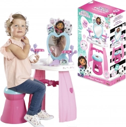 Coiffeuse GABBY’S DOLLHOUSE avec miroir en forme de cœur et tabouret + 10 accessoires