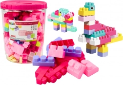 Kit de construction éducatif en seau, 160 pièces de blocs colorés