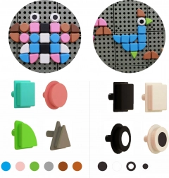 Masterkidz lot de 64 chevilles en formes géométriques pour tableaux STEM