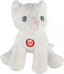 Chaton en peluche avec son 15 cm – blanc