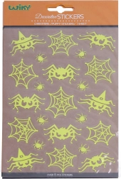Autocollants phosphorescents araignées 25 × 14,4 cm Halloween