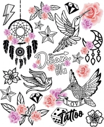 Transferts thermocollants Colibris Grande Planche