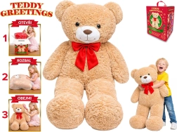 Ours en peluche Teddy Greetings avec nœud, 120 cm, beige