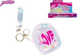 Mini sac à dos Glamour – porte-clés holographique LOVE