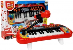 Clavier pour enfants 24 touches avec microphone USB – rouge