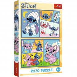 Puzzle 2x70 - Disney Lilo et Stitch - Sans ennui avec Stitch