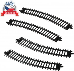 Rails courbes – set de 4 pièces pour trains