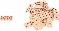 Dominos en bois avec des coccinelles