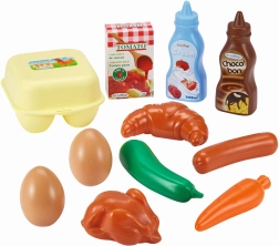 Écoiffier petit-déjeuner pour enfants en filet, set d’aliments 11 pièces