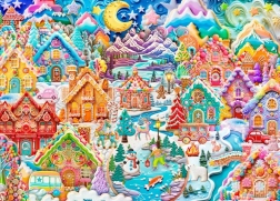 Puzzle Nuit colorée à Cookietown 1500 pièces