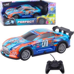 Voiture RC de course à carrosserie lumineuse, orange-turquoise