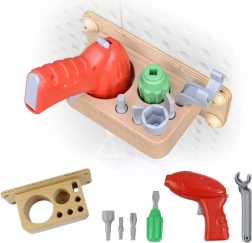 Masterkidz ensemble d’outils avec perceuse et 8 éléments pour tableau scientifique-créatif STEM