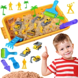 Woopie sable cinétique – chantier dans une valisette, véhicules 1 kg